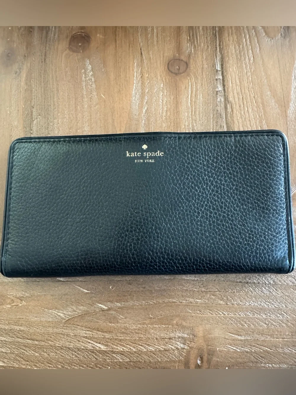 Kate Spade Black Pebbled Leather Wallet